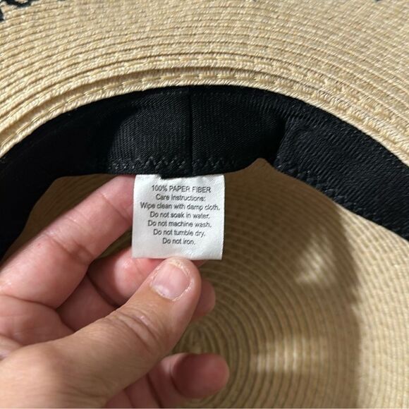 Ivory Black Ribbon Go Away, I’m Reading Floppy Hat - Picture 5 of 7